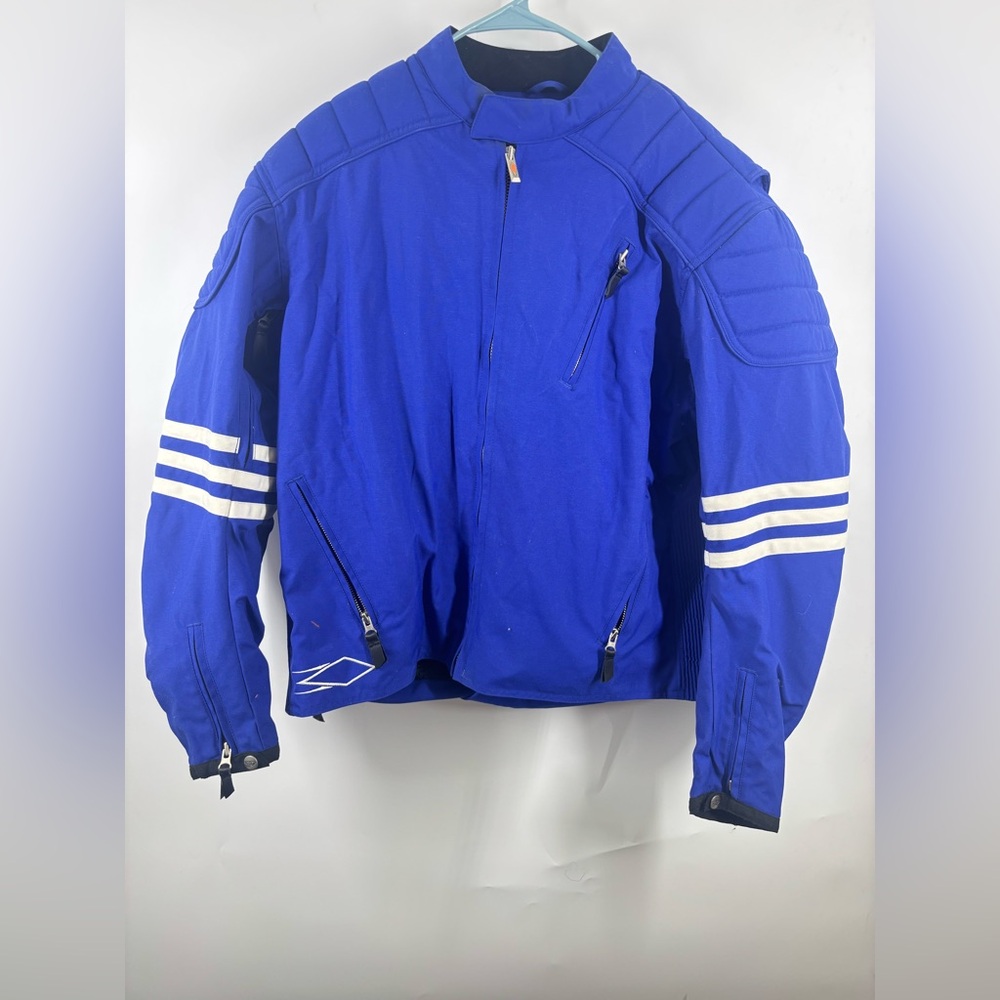 Power Trip Cobalt Blue Men’s‎ Motorcycle Biking Jacket Padded XL
